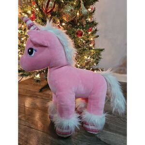 15" Build A Bear Pink Candy Cane Unicorn Swirl Pony Horse Plush Stuffed Animal